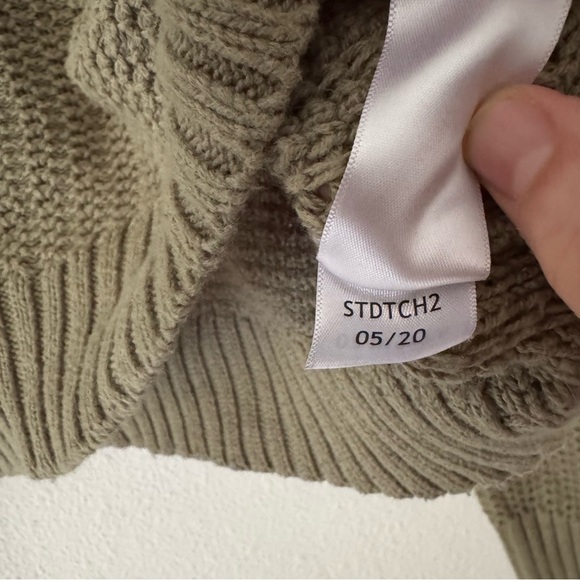 AEROPOSTALE Drop Shoulder Sweater Medium Olive Green Relaxed Crew Knit Cozy - Picture 13 of 15